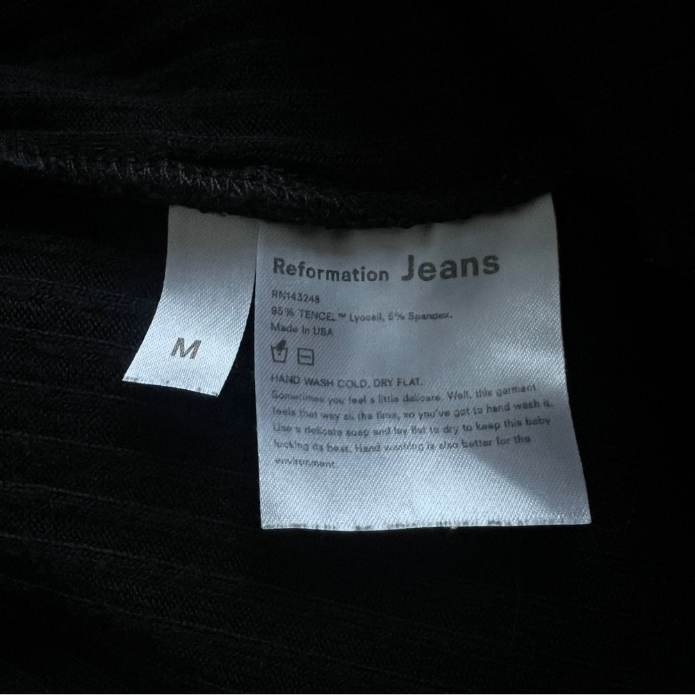 Reformation Jeans black square neck short sleeve top - Picture 4 of 6